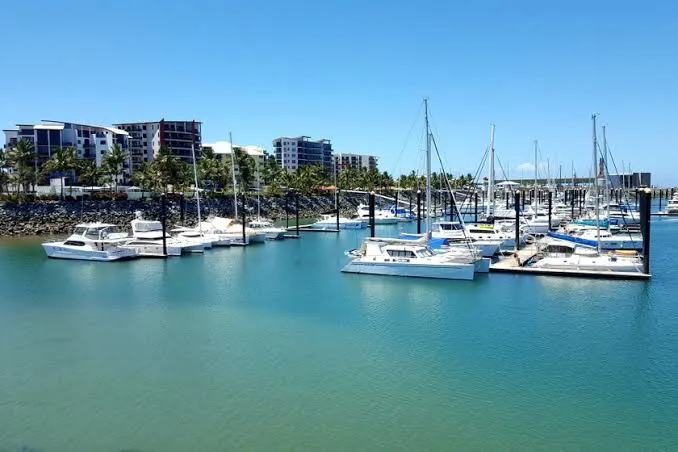 Boats moored at the Mackay Marina